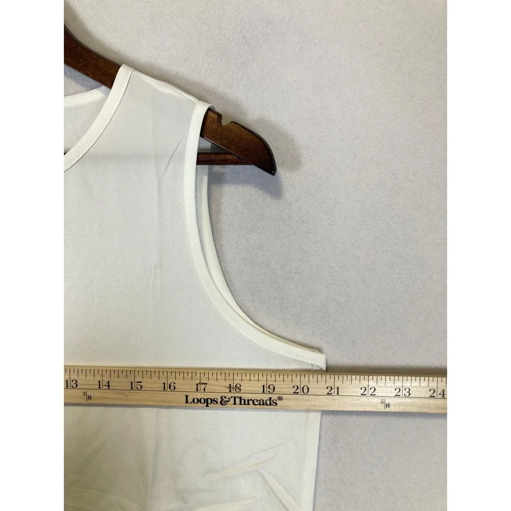 Artistic Watercolor Mountain Women XL Blue White Sleeveless Midi Dress - Picture 6 of 8